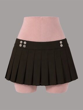 With Jéan Jade Pleated Low Rise Mini Skirt